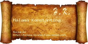 Halama Konstantina névjegykártya